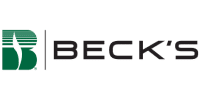 Logo of Beck's with a green stylized "B" on the left and "BECK'S" in black uppercase letters on the right.
