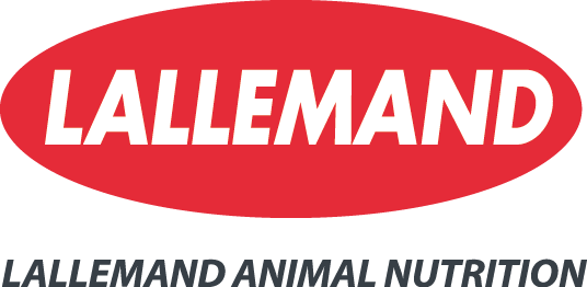Logo of Lallemand Animal Nutrition with "Lallemand" in bold white text on a red oval, and "Lallemand Animal Nutrition" in black text below.